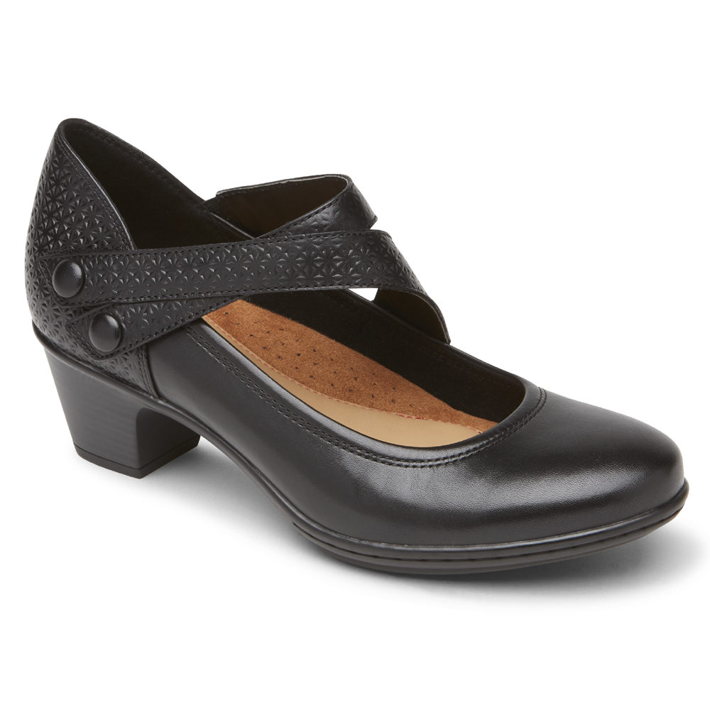 Cunhas Rockport Mulher Pretas - Cobb Hill Kailyn Asymmetrical Mary Jane - 89674PYRI